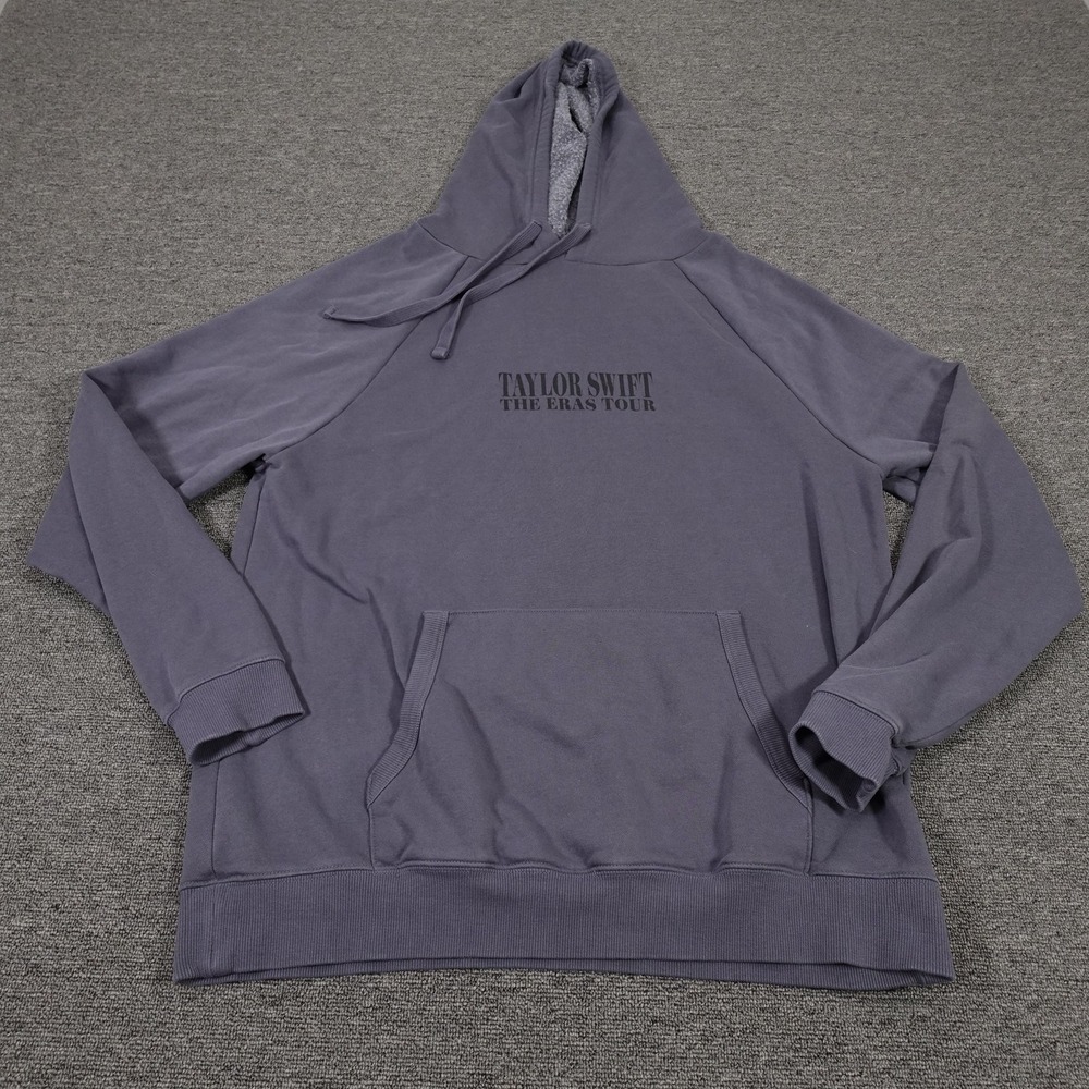 Taylor Swift Hoodie Mens Large Purple The Eras Tour Pullover Fleece Graphic